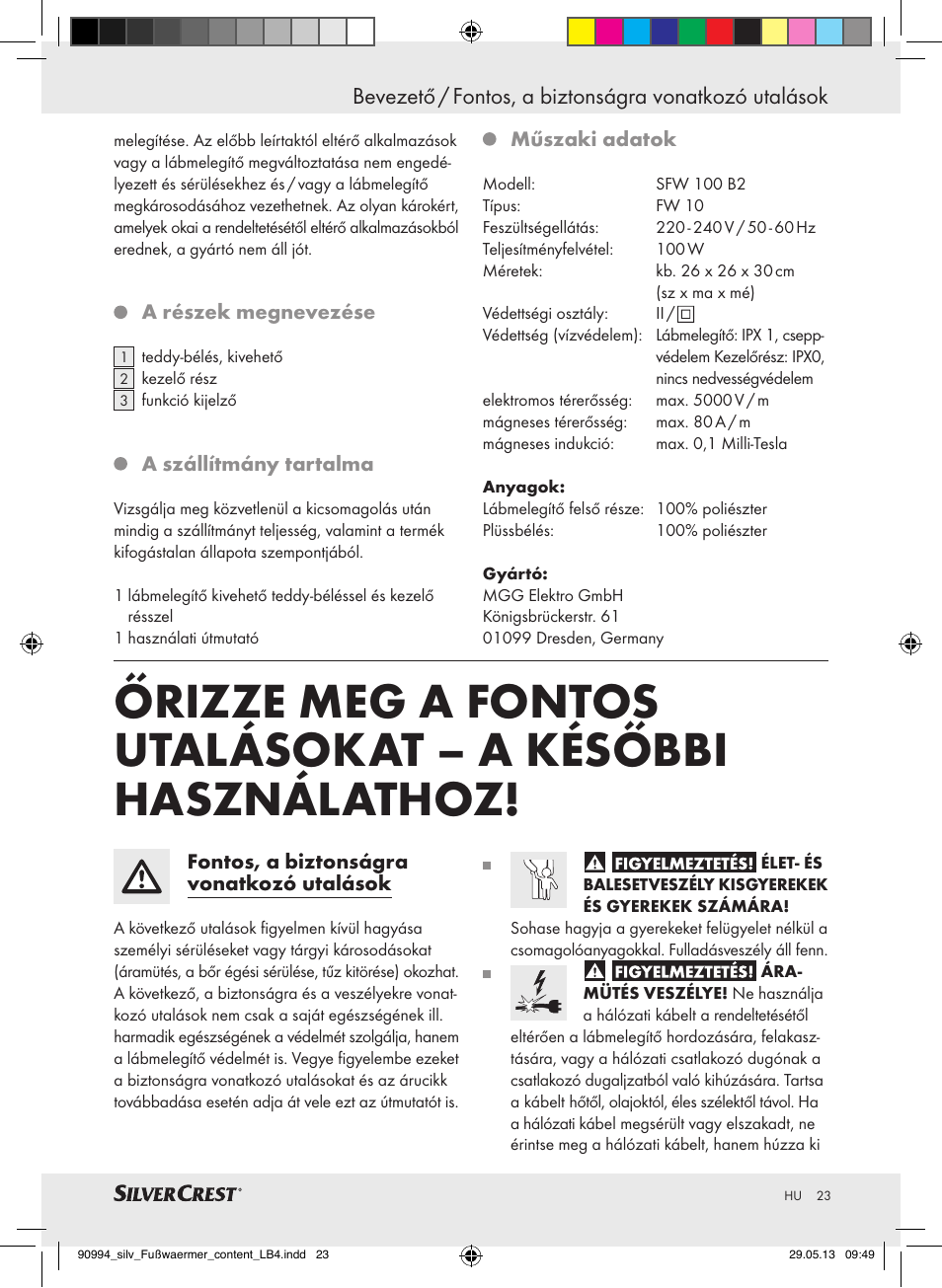 Silvercrest SFW 100 B2 User Manual | Page 23 / 61
