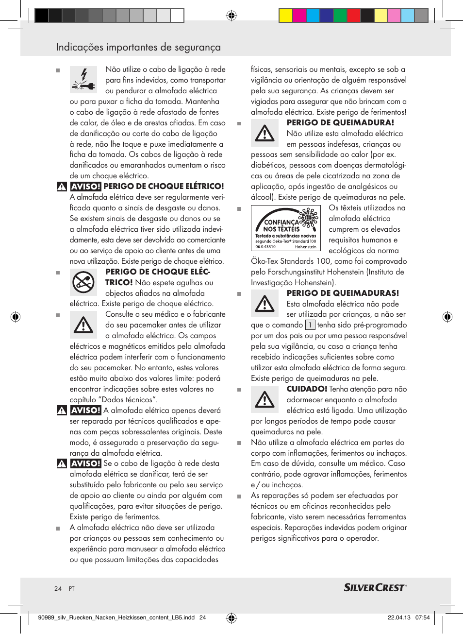 Indicações importantes de segurança | Silvercrest SRNH 100 B2 User Manual | Page 24 / 45