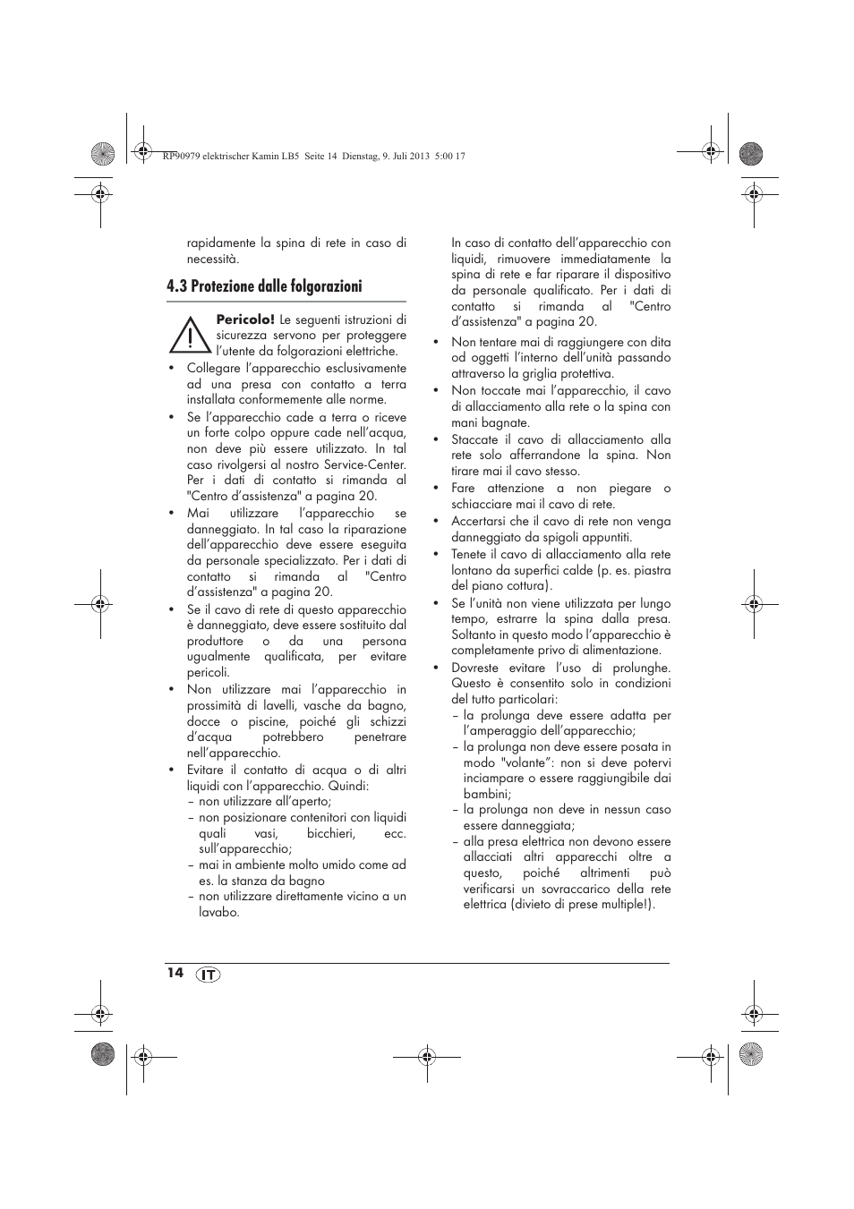 3 protezione dalle folgorazioni | Silvercrest SKE 1500 A1 User Manual | Page 16 / 50