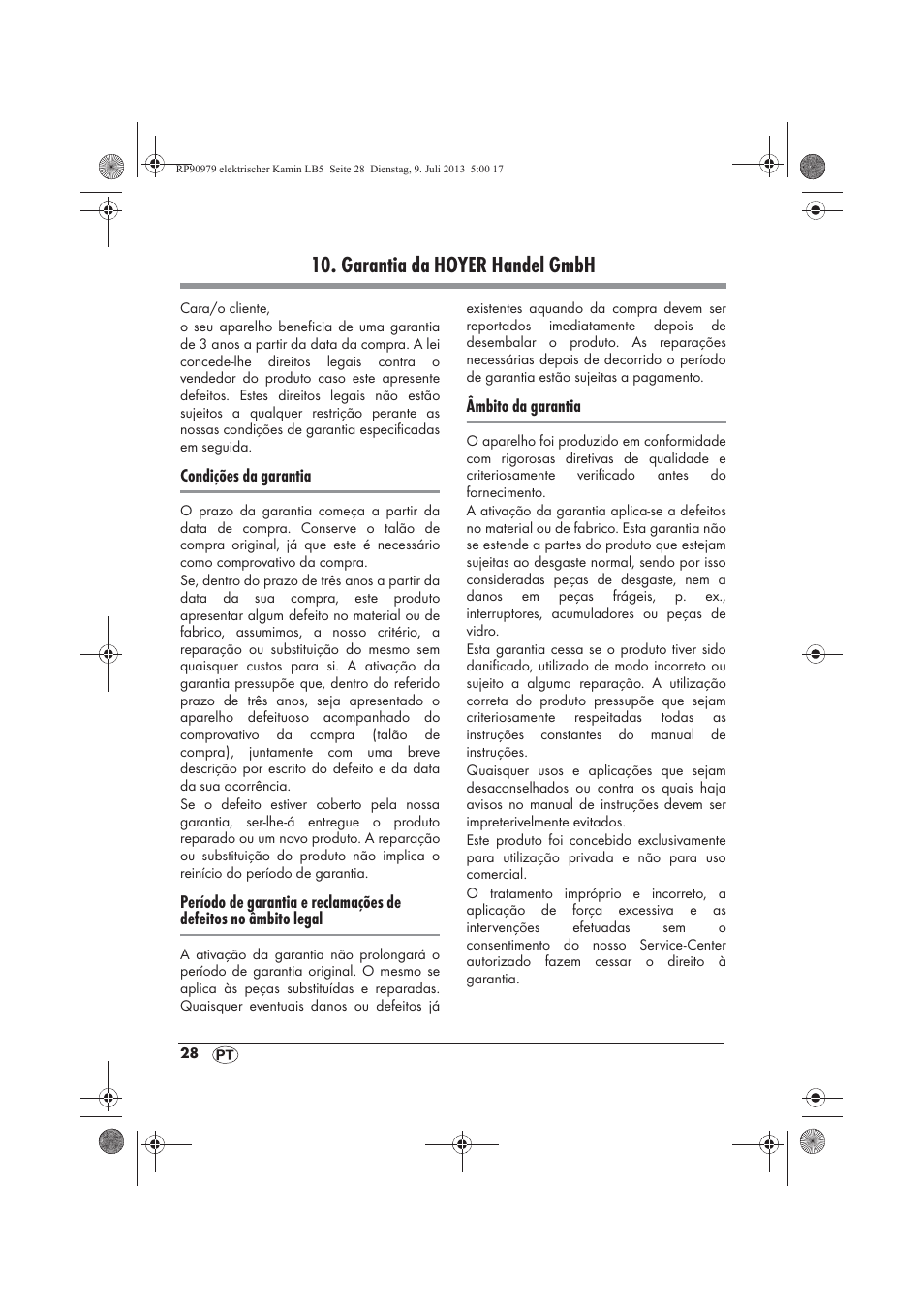 Garantia da hoyer handel gmbh | Silvercrest SKE 1500 A1 User Manual | Page 30 / 50