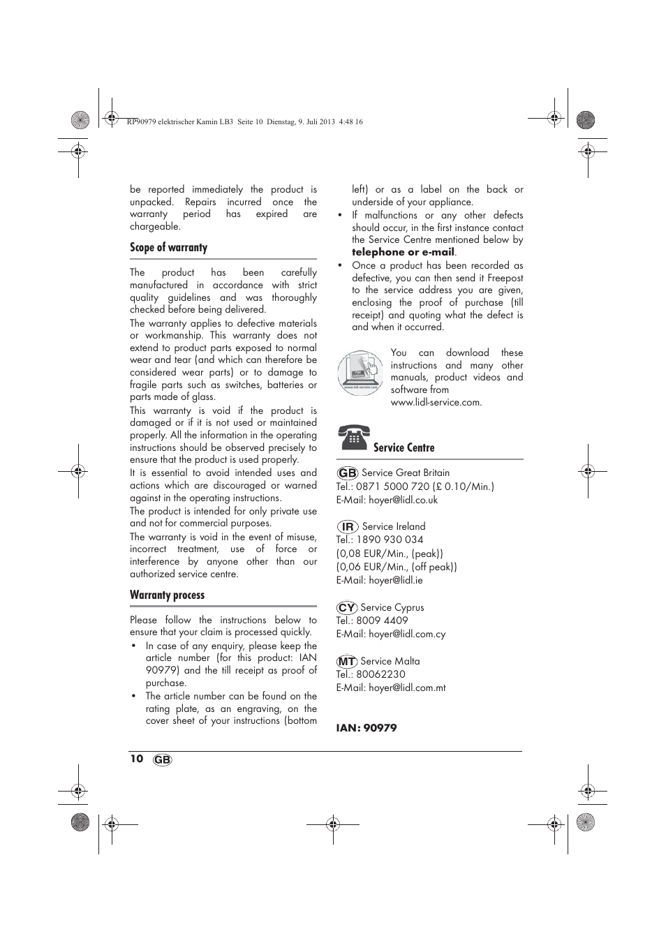 Scope of warranty, Warranty process, Service centre | Silvercrest SKE 1500 A1 User Manual | Page 12 / 66