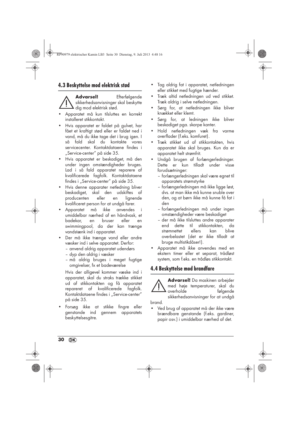 3 beskyttelse mod elektrisk stød, 4 beskyttelse mod brandfare | Silvercrest SKE 1500 A1 User Manual | Page 32 / 66