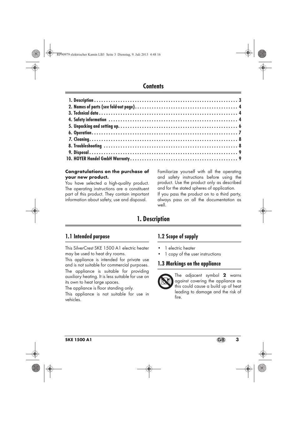 Silvercrest SKE 1500 A1 User Manual | Page 5 / 66