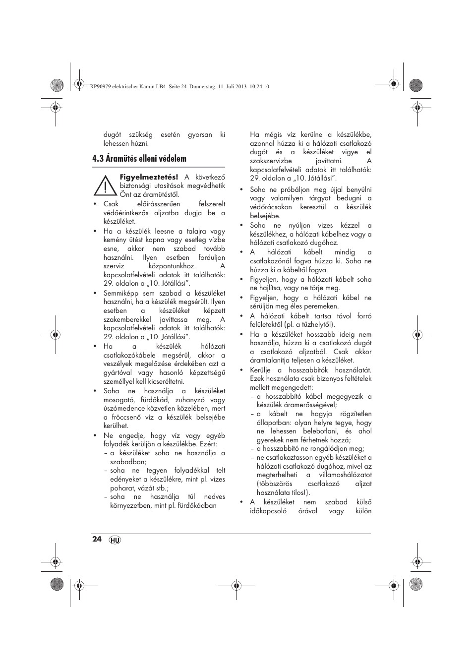 3 áramütés elleni védelem | Silvercrest SKE 1500 A1 User Manual | Page 26 / 70