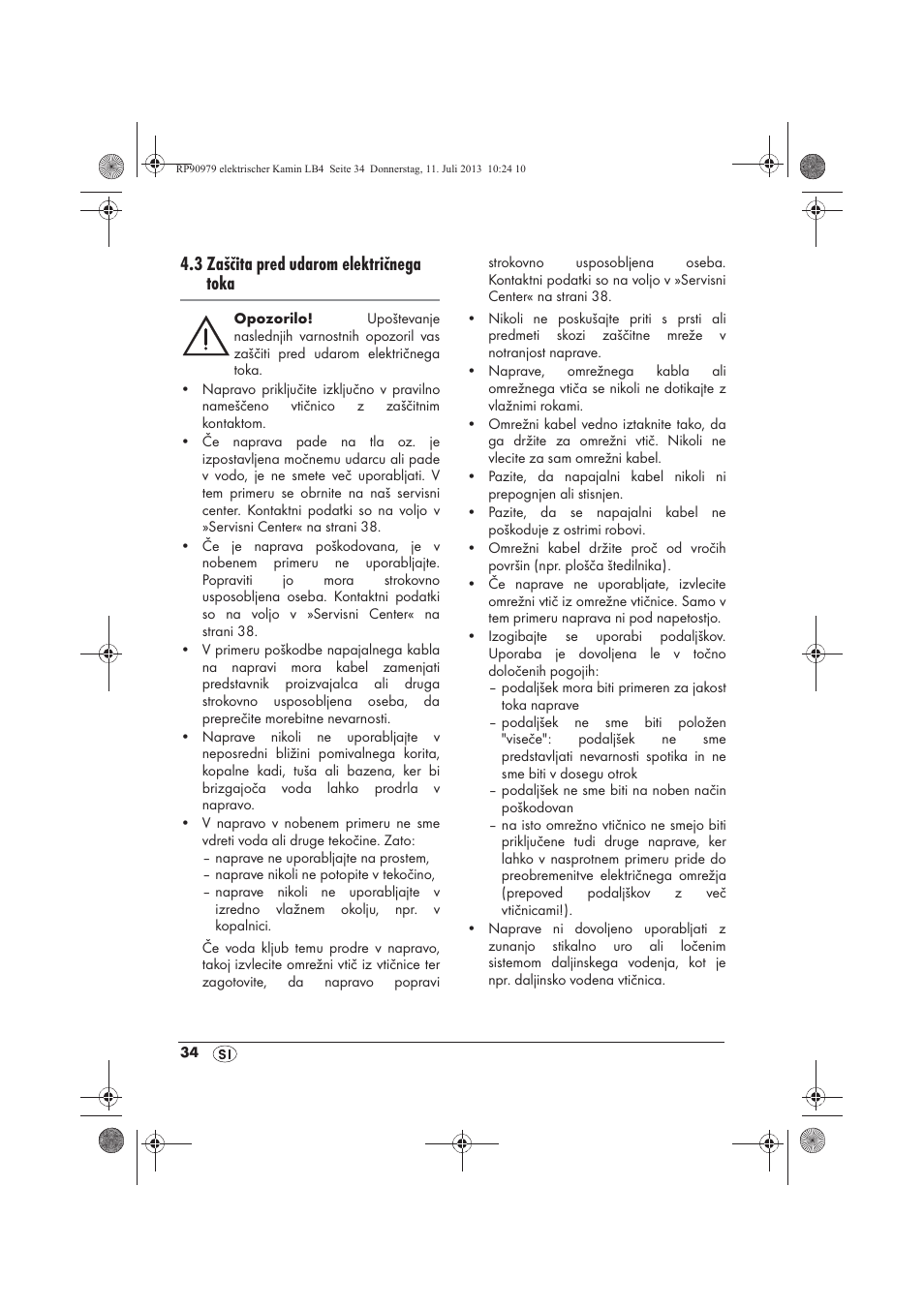 3 zaščita pred udarom električnega toka | Silvercrest SKE 1500 A1 User Manual | Page 36 / 70