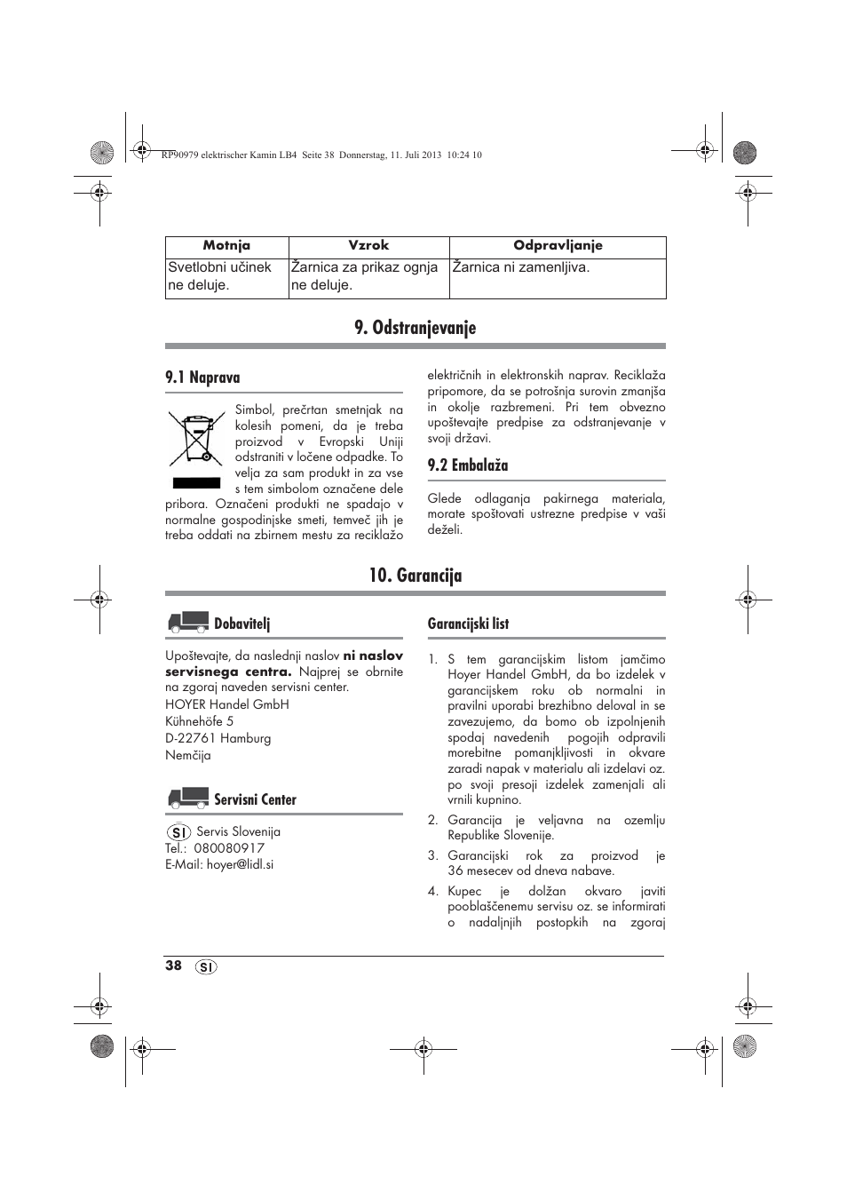 Odstranjevanje, Garancija, 1 naprava | 2 embalaža | Silvercrest SKE 1500 A1 User Manual | Page 40 / 70