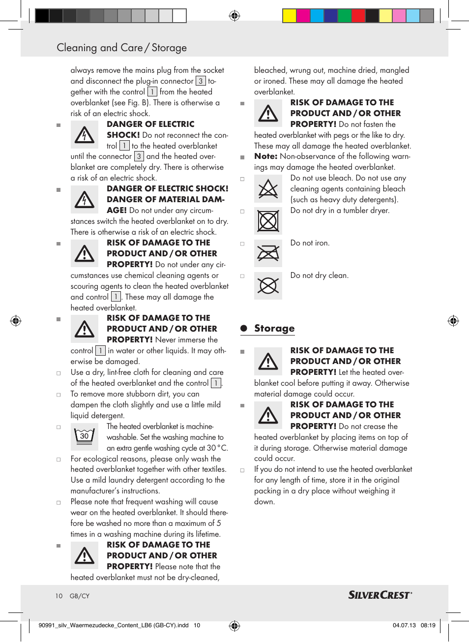 Storage | Silvercrest SWD 100 B2 User Manual | Page 10 / 21
