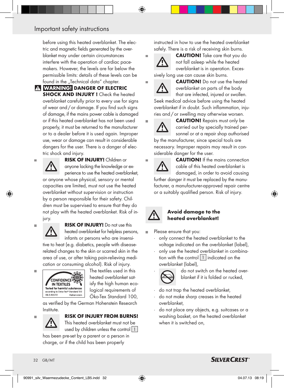 Silvercrest SWD 100 B2 User Manual | Page 32 / 45