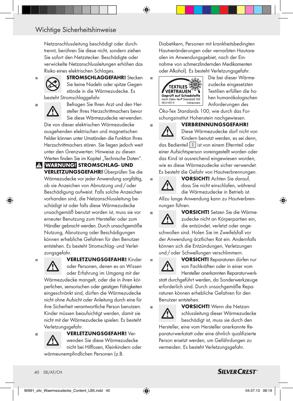 Silvercrest SWD 100 B2 User Manual | Page 40 / 45