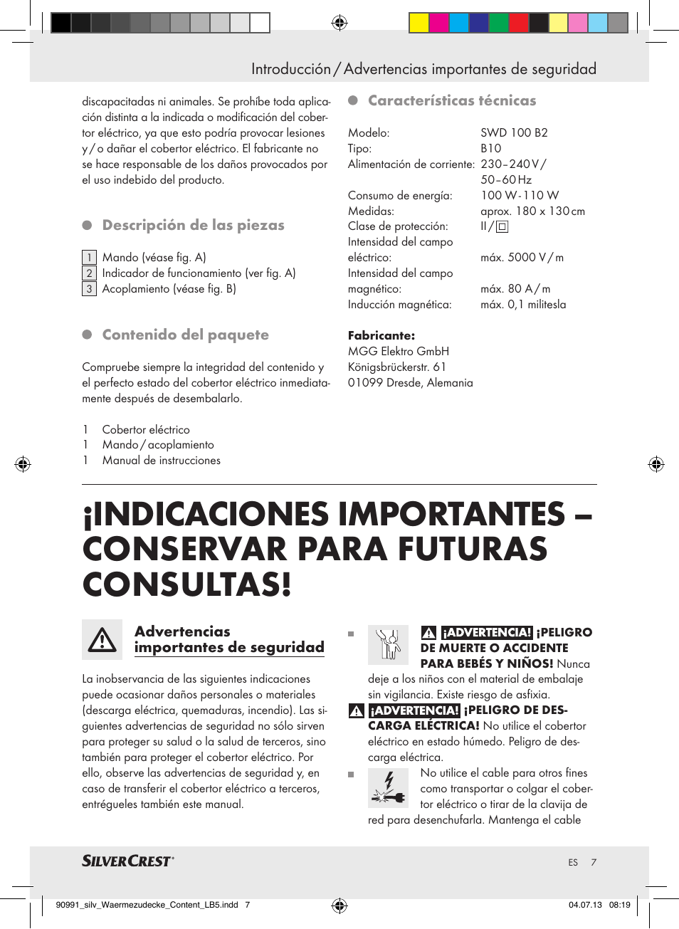 Silvercrest SWD 100 B2 User Manual | Page 7 / 45