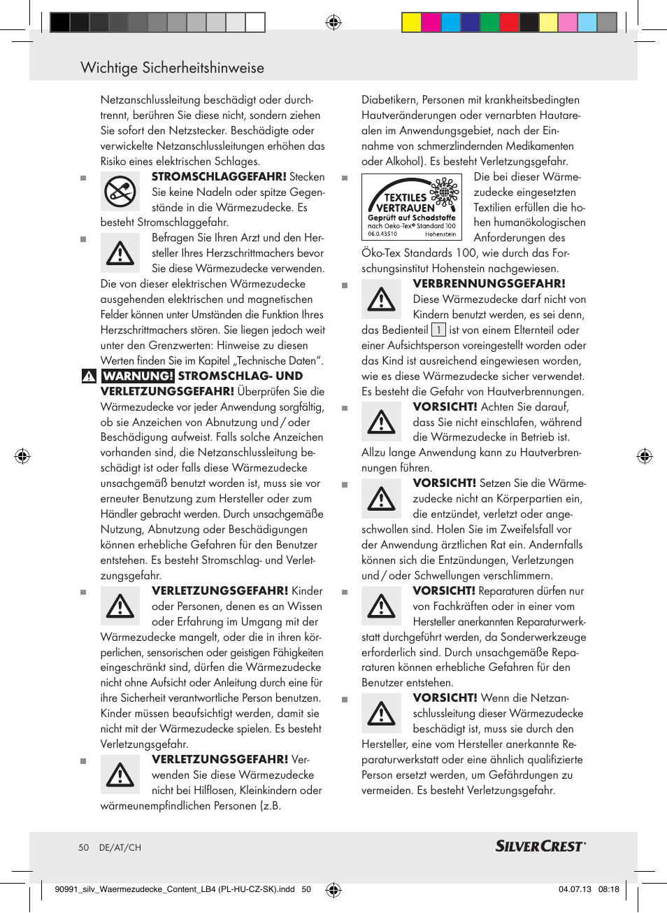 Silvercrest SWD 100 B2 User Manual | Page 50 / 57