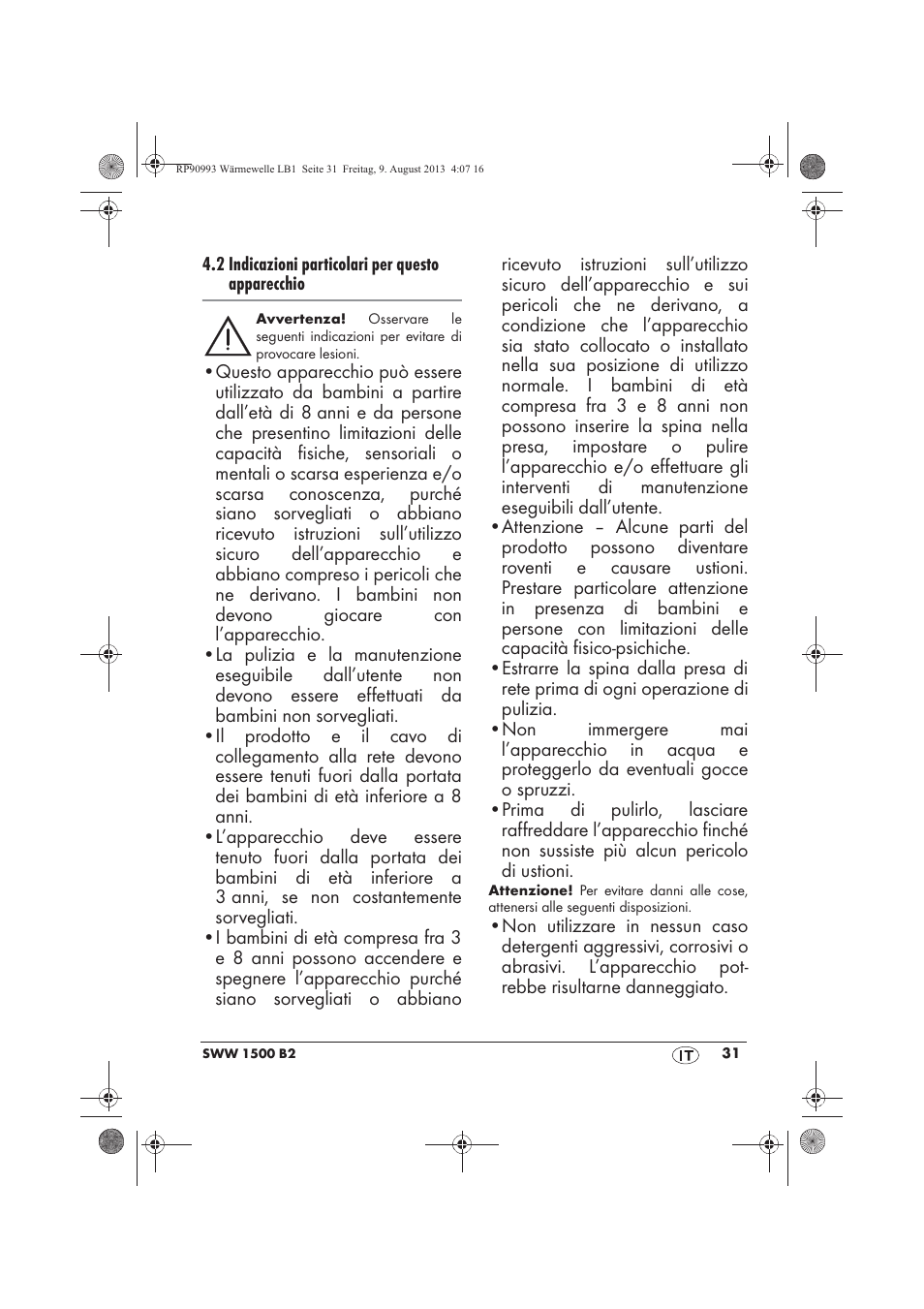 Silvercrest SWW 1500 B2 User Manual | Page 33 / 70