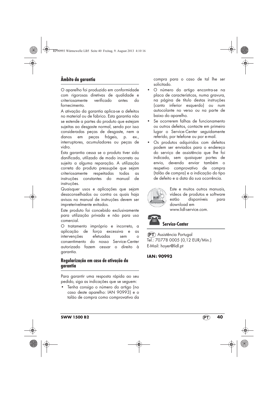 Âmbito da garantia, Regularização em caso de ativação da garantia, Service-center | Silvercrest SWW 1500 B2 User Manual | Page 42 / 70