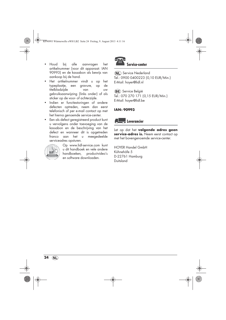 Service-center, Leverancier | Silvercrest SWW 1500 B2 User Manual | Page 26 / 50