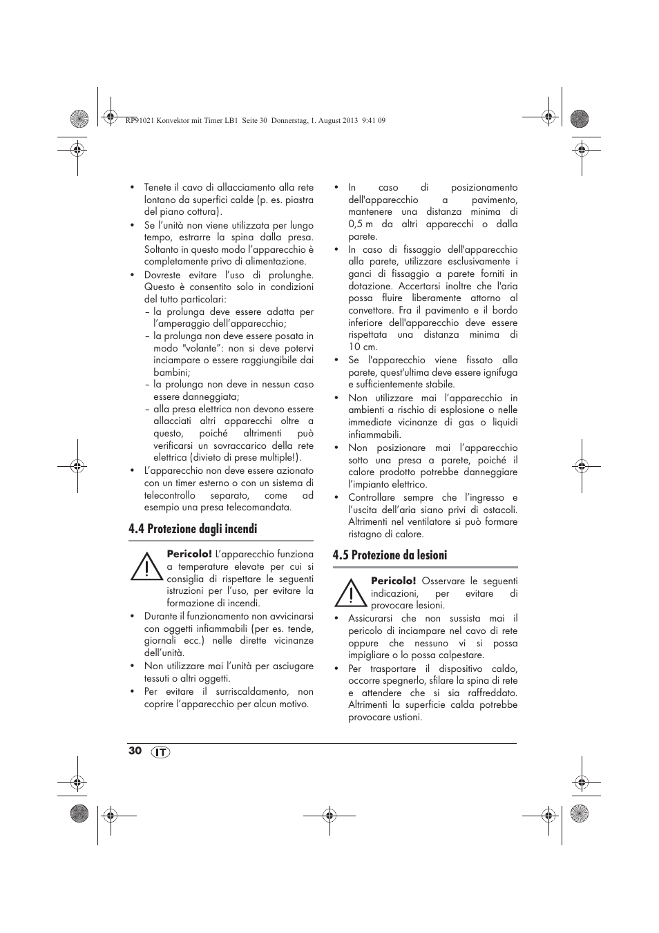 4 protezione dagli incendi, 5 protezione da lesioni | Silvercrest SKT 2000 B1 User Manual | Page 32 / 62