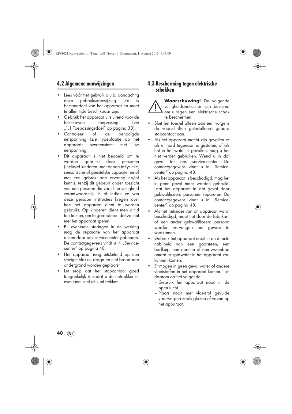 2 algemene aanwijzingen, 3 bescherming tegen elektrische schokken | Silvercrest SKT 2000 B1 User Manual | Page 42 / 62