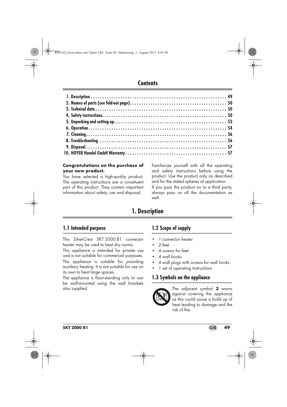 Silvercrest SKT 2000 B1 User Manual | Page 51 / 62