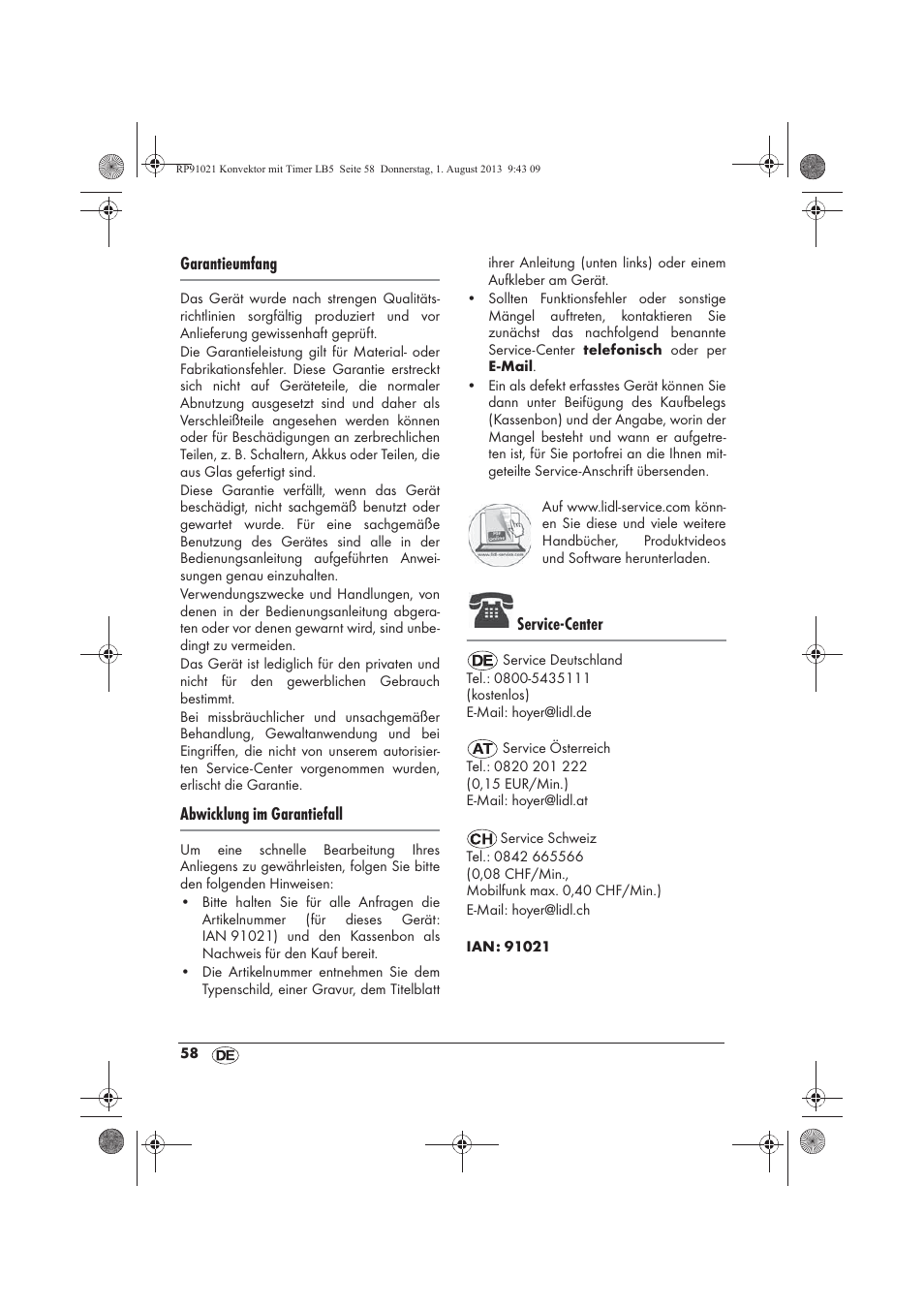 Garantieumfang, Abwicklung im garantiefall, Service-center | Silvercrest SKT 2000 B1 User Manual | Page 60 / 62