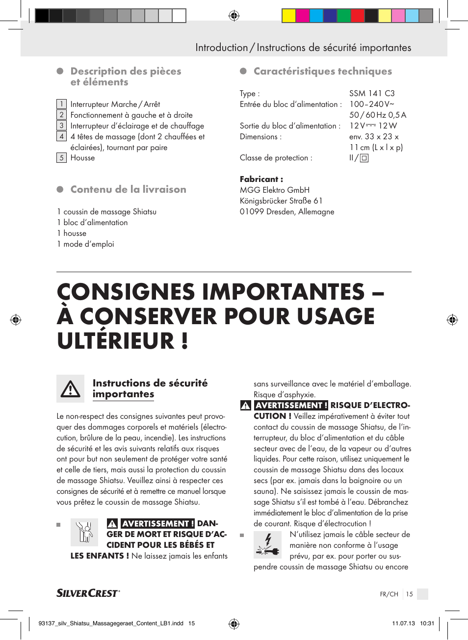 Silvercrest SSM 141 C3 User Manual | Page 15 / 45