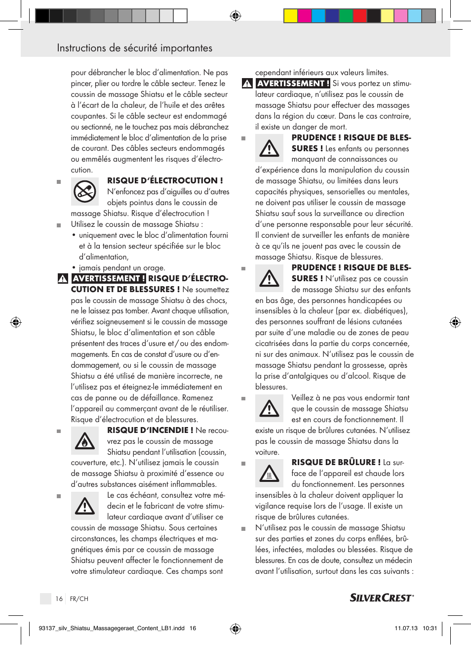 Instructions de sécurité importantes | Silvercrest SSM 141 C3 User Manual | Page 16 / 45