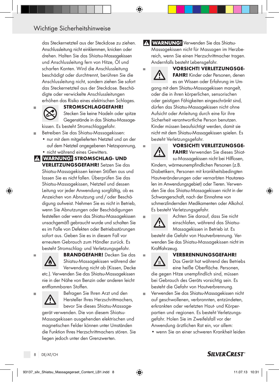 Wichtige sicherheitshinweise | Silvercrest SSM 141 C3 User Manual | Page 8 / 45