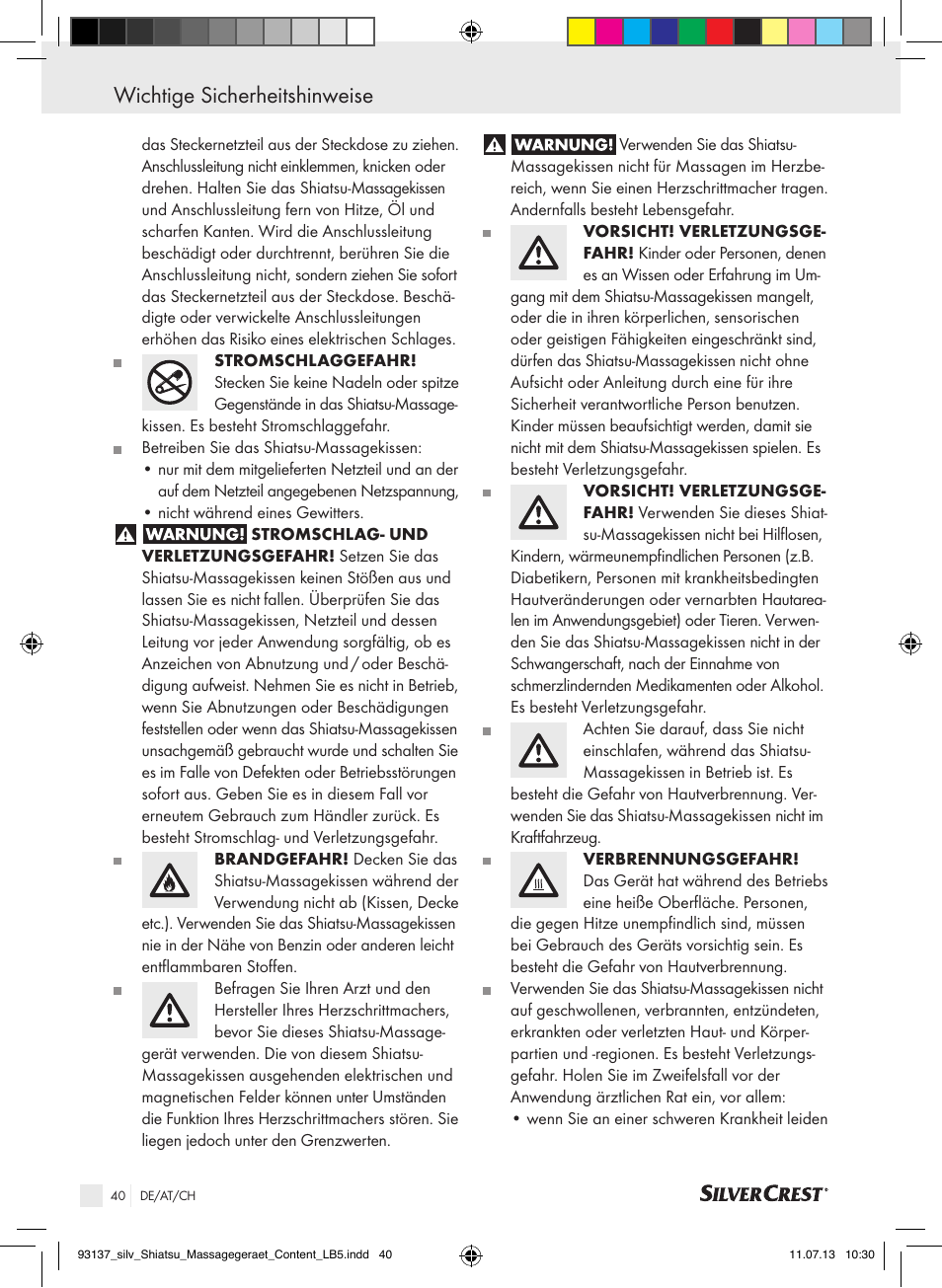 Wichtige sicherheitshinweise | Silvercrest SSM 141 C3 User Manual | Page 40 / 45