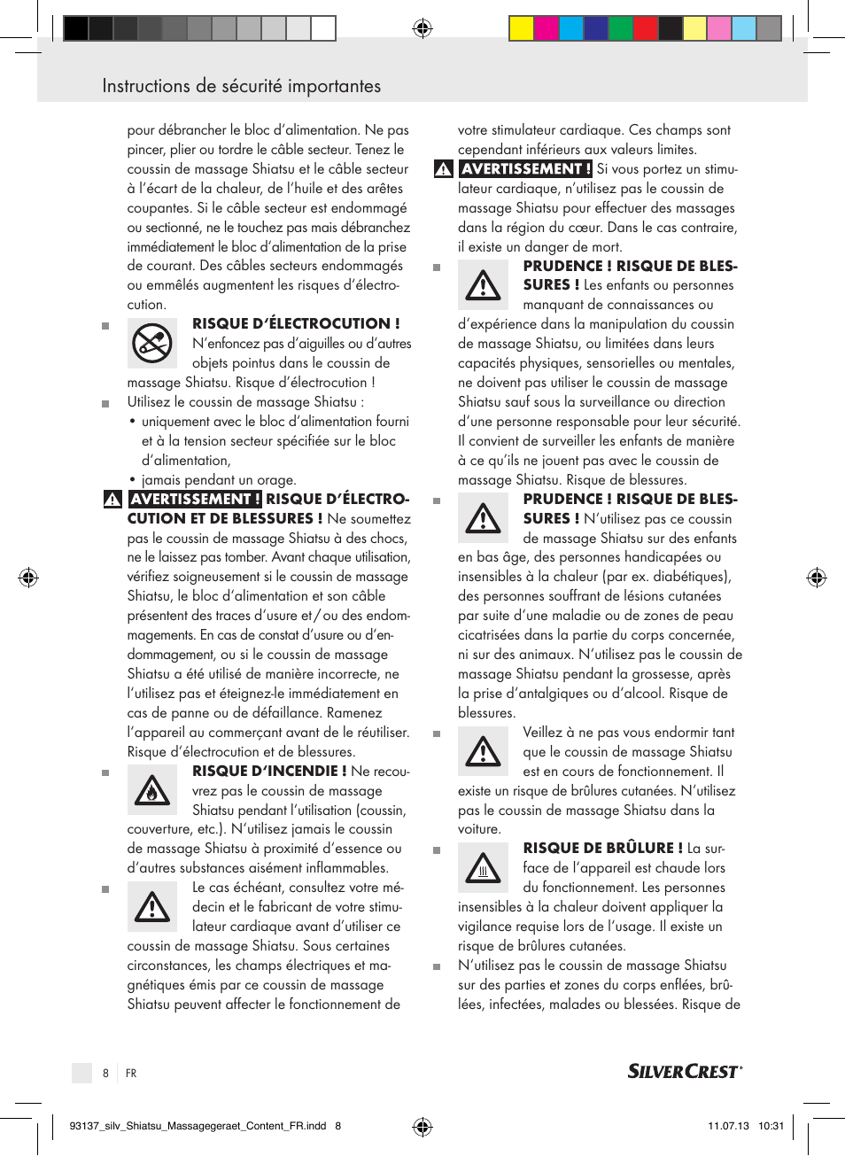 Instructions de sécurité importantes | Silvercrest SSM 141 C3 User Manual | Page 8 / 29