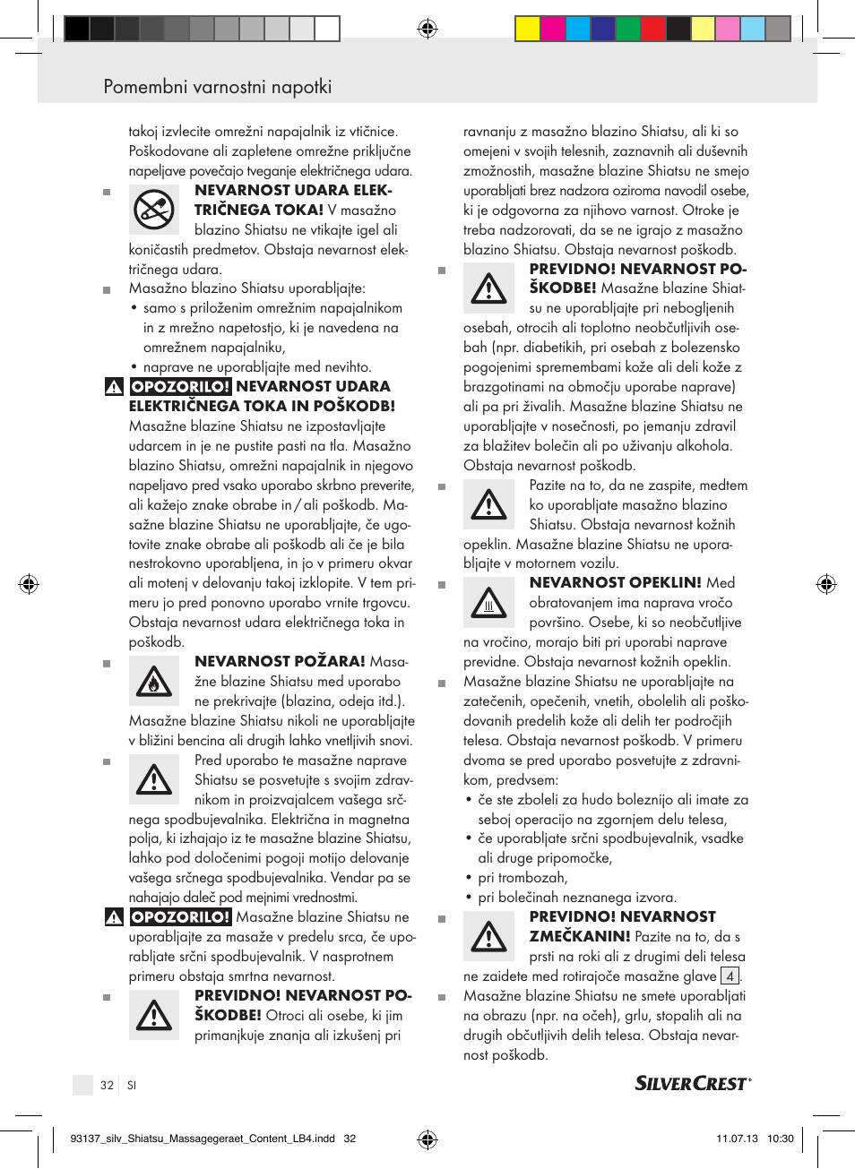 Pomembni varnostni napotki | Silvercrest SSM 141 C3 User Manual | Page 32 / 61