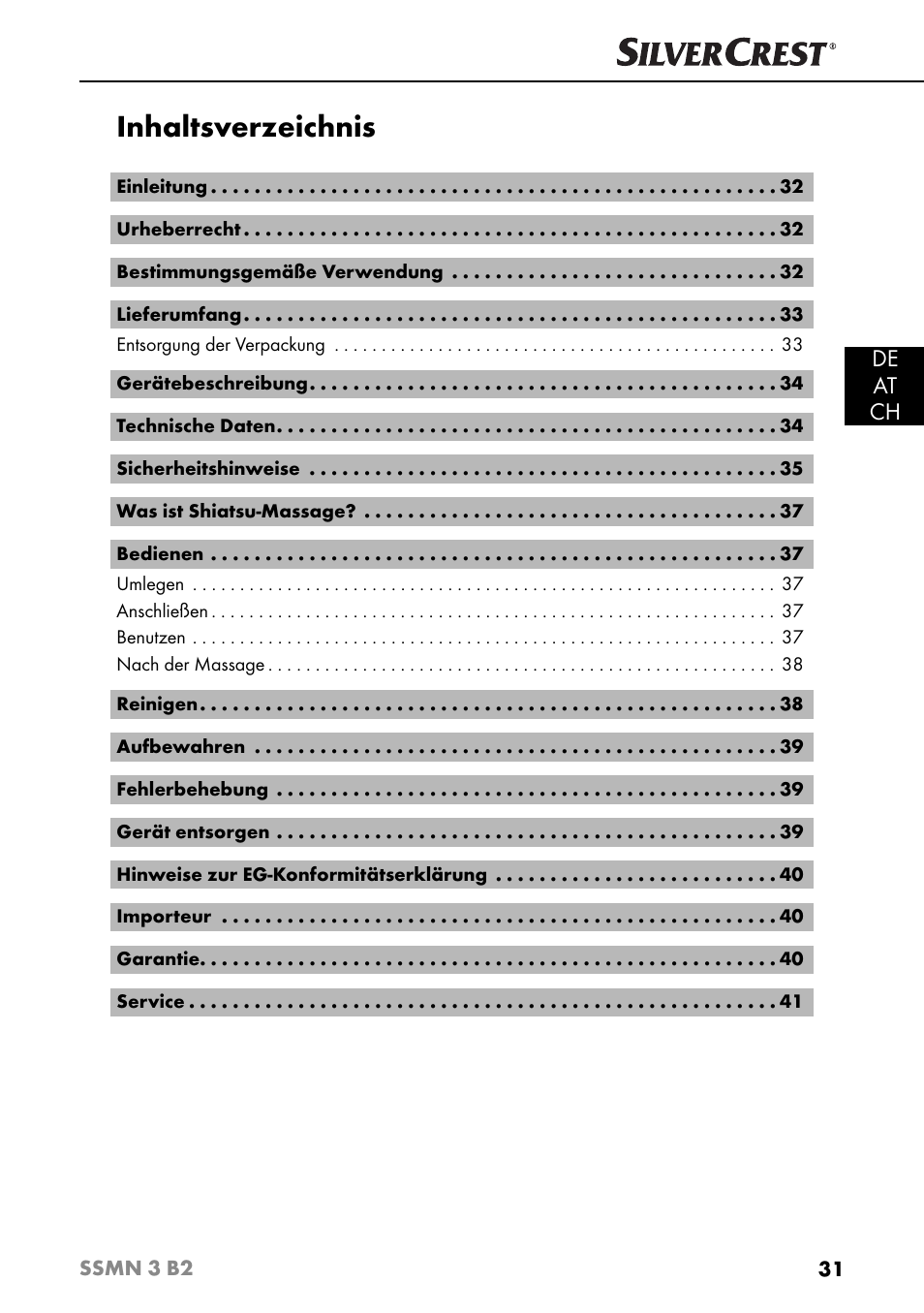 Silvercrest SSMN 3 B2 User Manual | Page 34 / 45