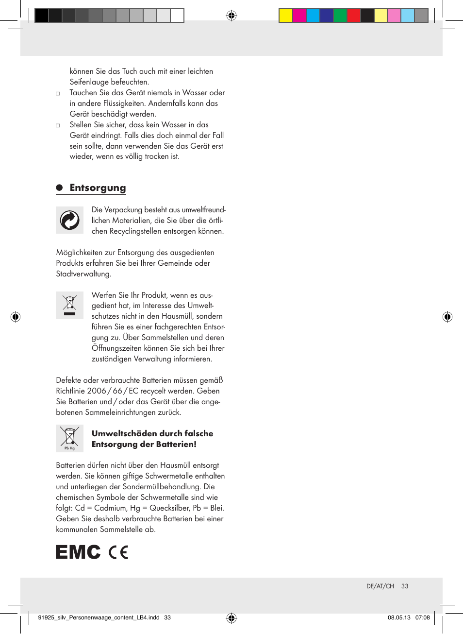 Entsorgung | Silvercrest Z30936 User Manual | Page 33 / 34