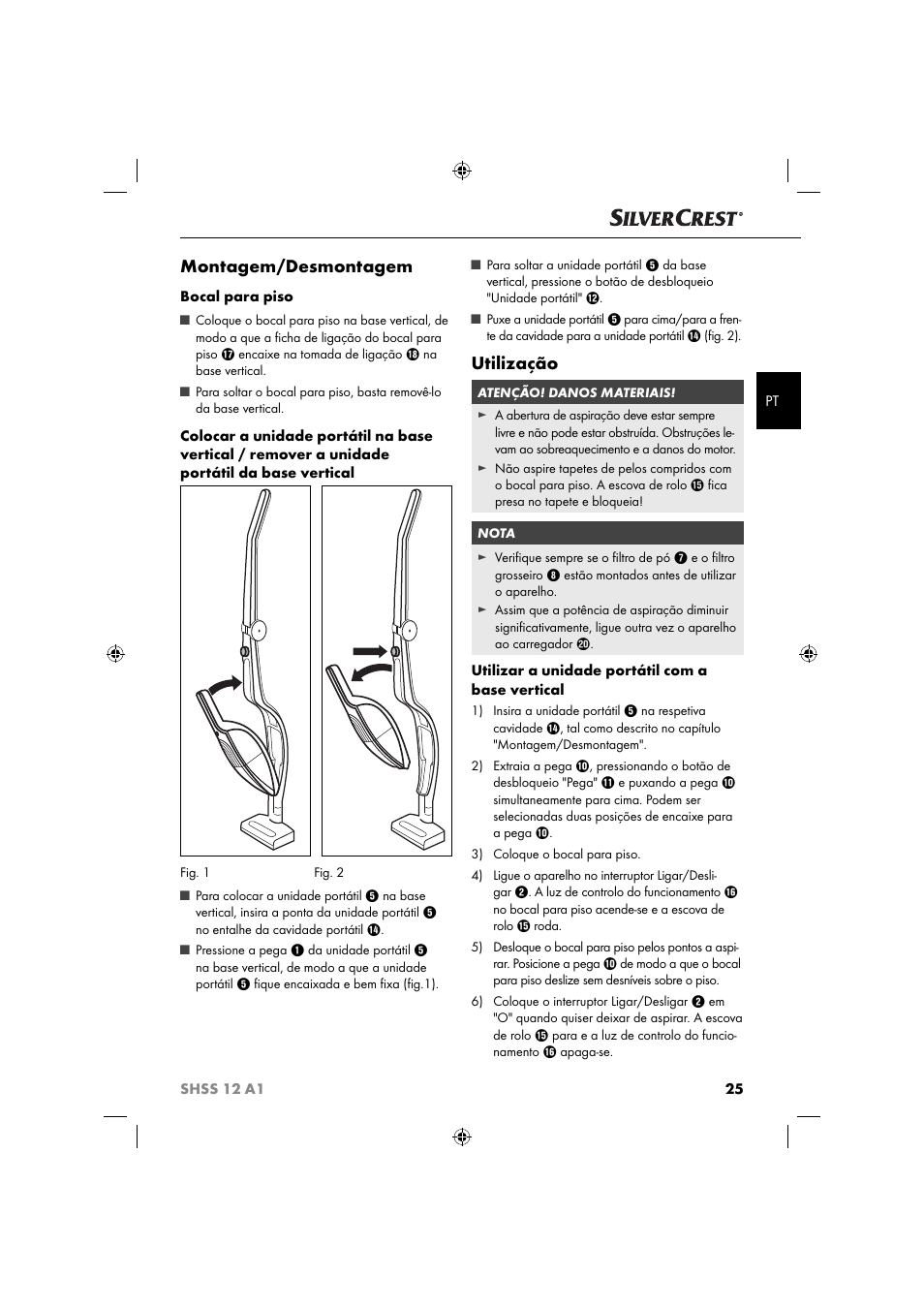 Montagem/desmontagem, Utilização | Silvercrest SHSS 12 A1 User Manual | Page 28 / 53