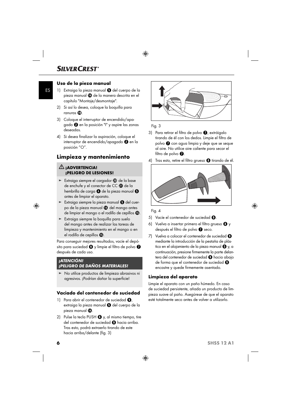 Limpieza y mantenimiento | Silvercrest SHSS 12 A1 User Manual | Page 9 / 53