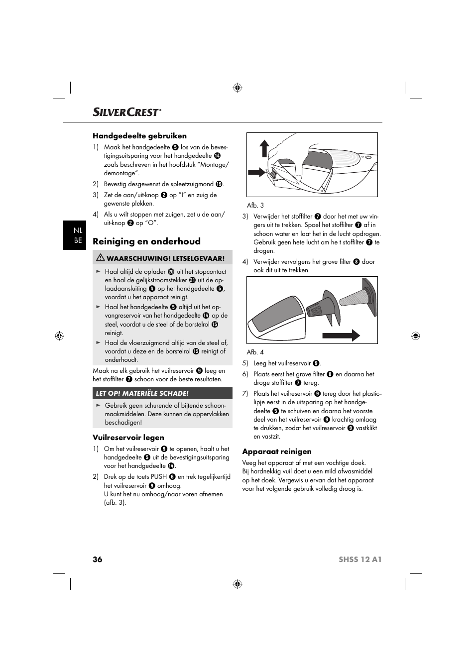 Reiniging en onderhoud | Silvercrest SHSS 12 A1 User Manual | Page 39 / 53