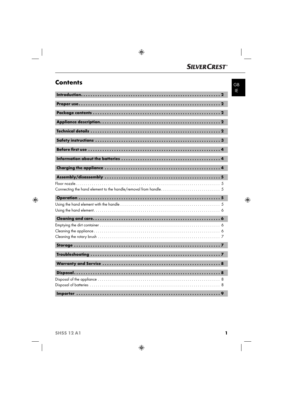 Silvercrest SHSS 12 A1 User Manual | Page 4 / 53
