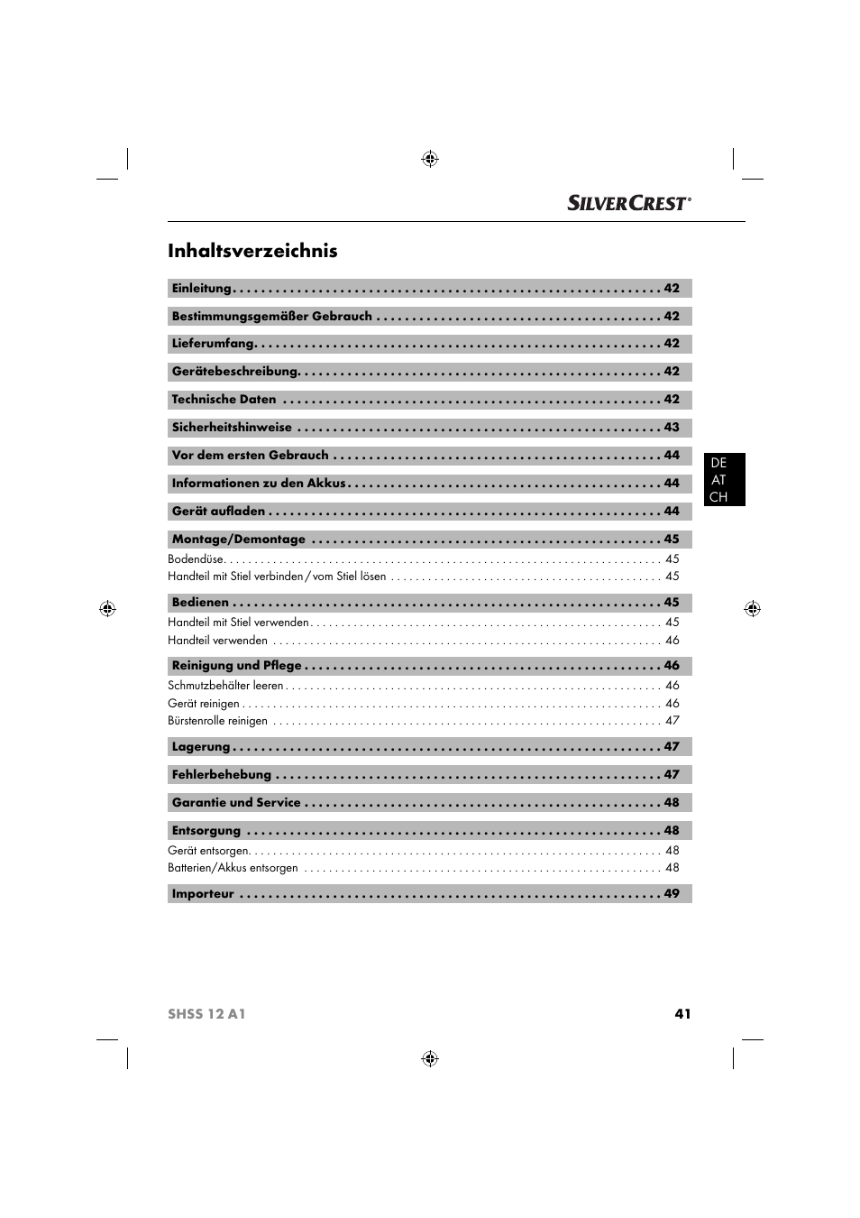 Silvercrest SHSS 12 A1 User Manual | Page 44 / 53