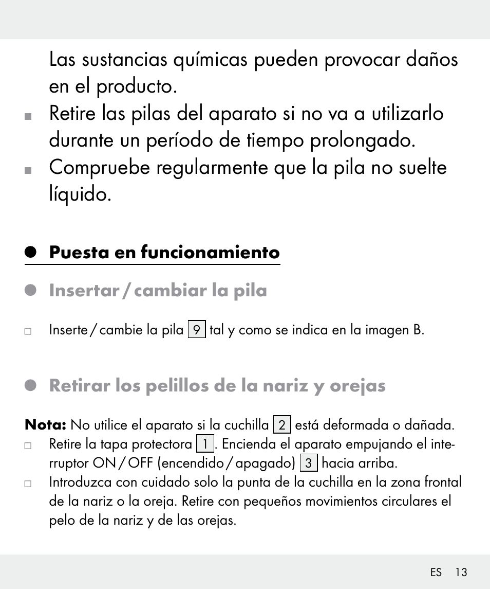 Retirar los pelillos de la nariz y orejas | Silvercrest Z31635 User Manual | Page 13 / 56