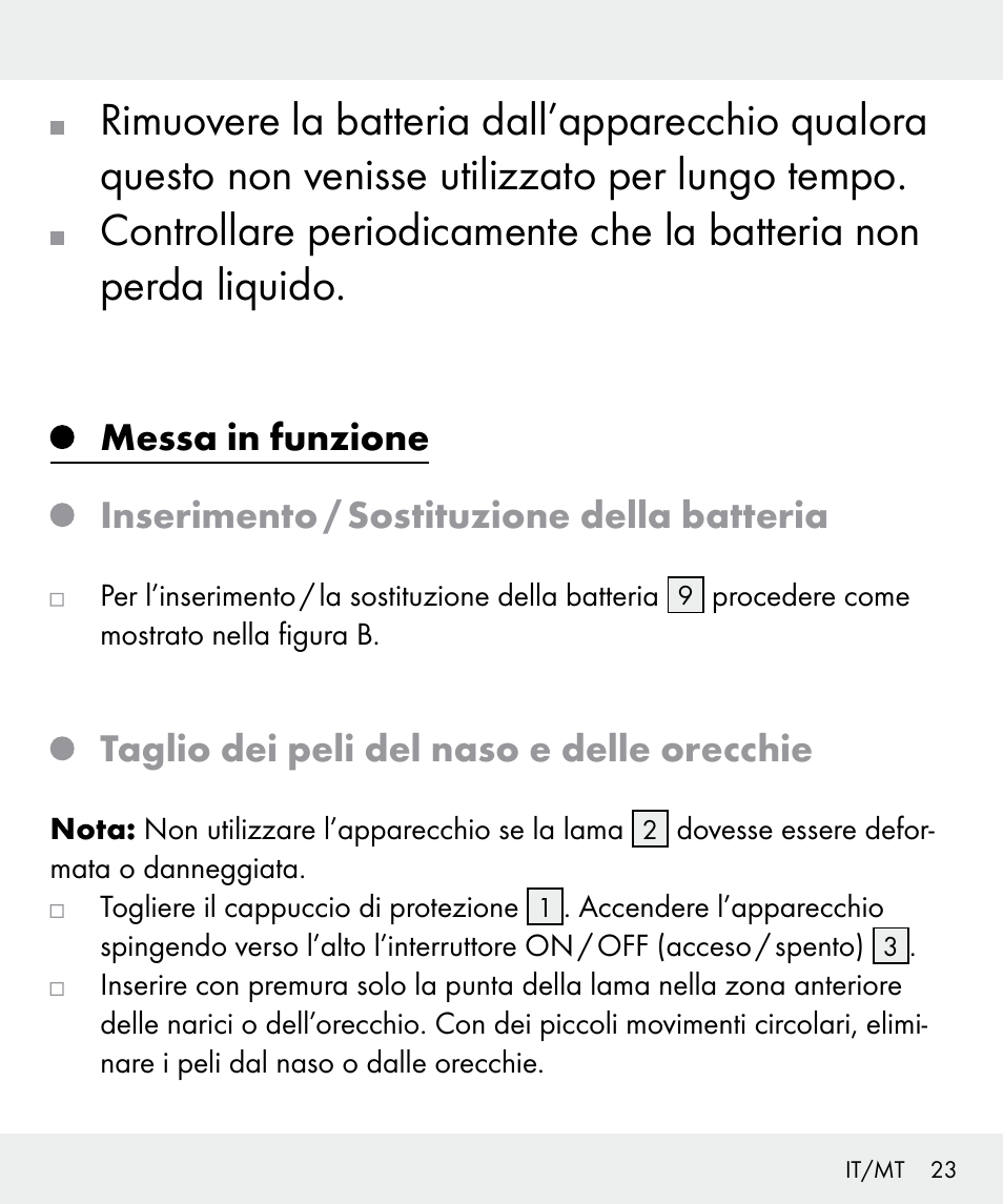 Taglio dei peli del naso e delle orecchie | Silvercrest Z31635 User Manual | Page 23 / 56