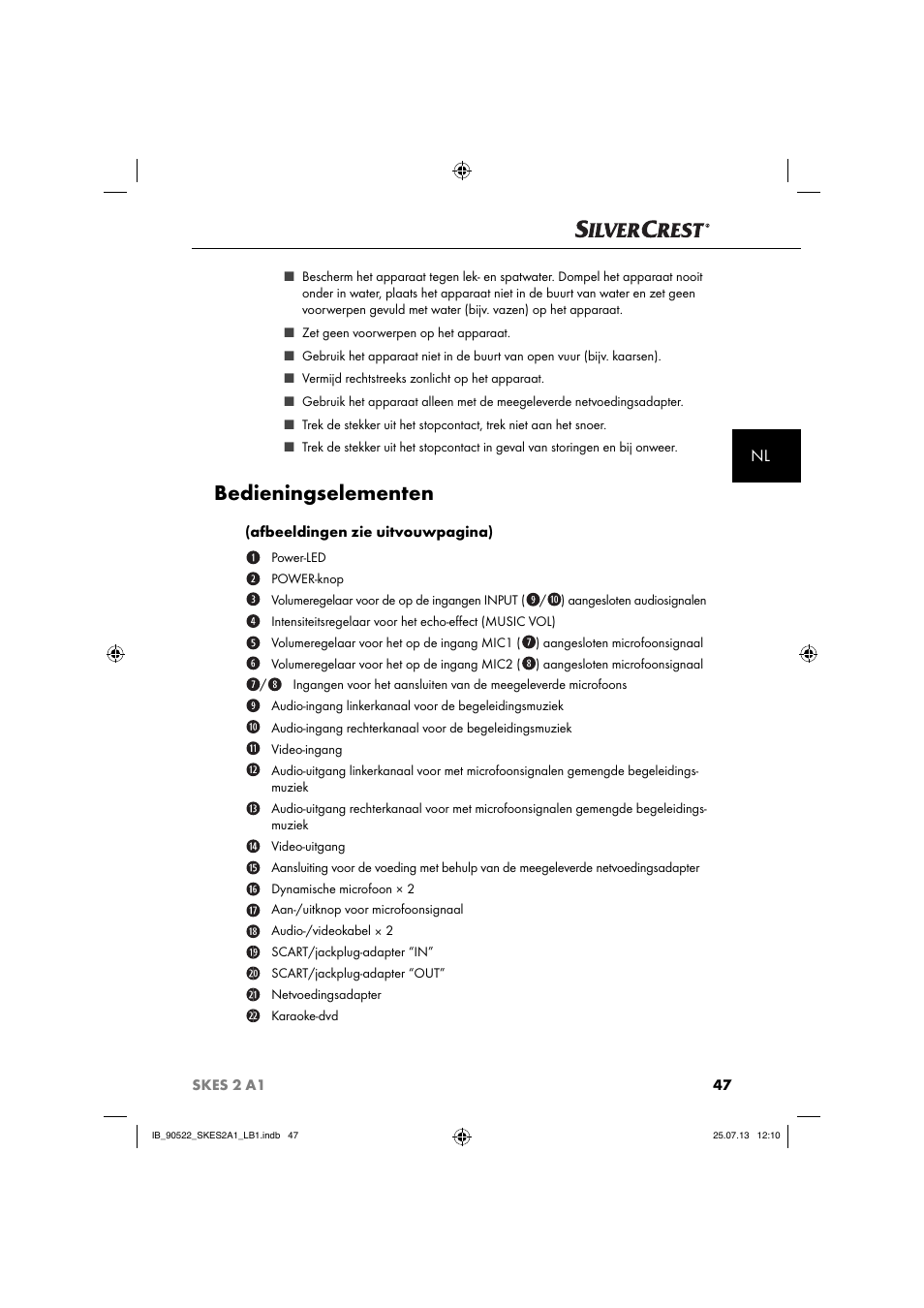 Bedieningselementen | Silvercrest SKES 2 A1 User Manual | Page 50 / 74
