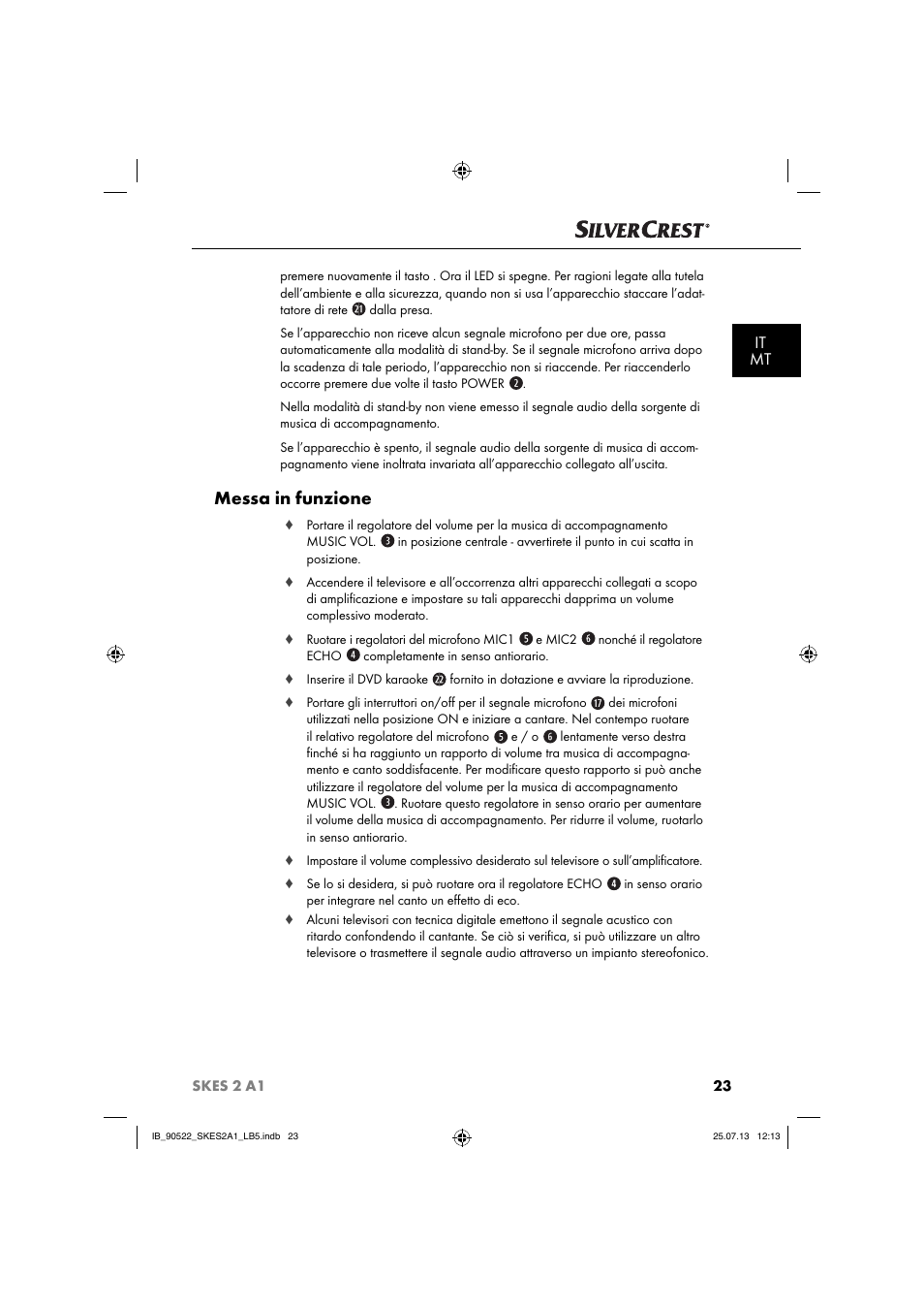 Messa in funzione, It mt | Silvercrest SKES 2 A1 User Manual | Page 26 / 74