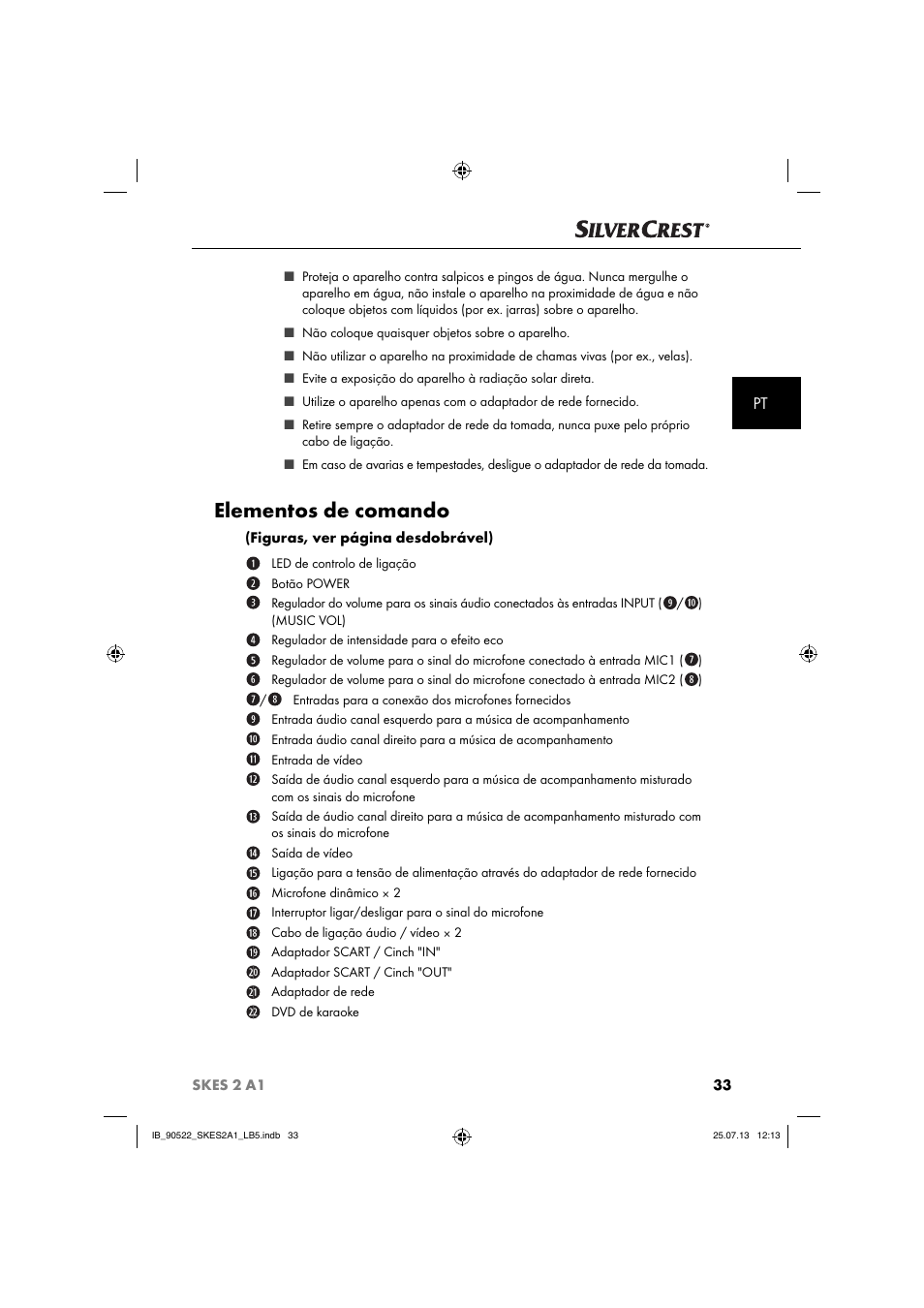 Elementos de comando | Silvercrest SKES 2 A1 User Manual | Page 36 / 74