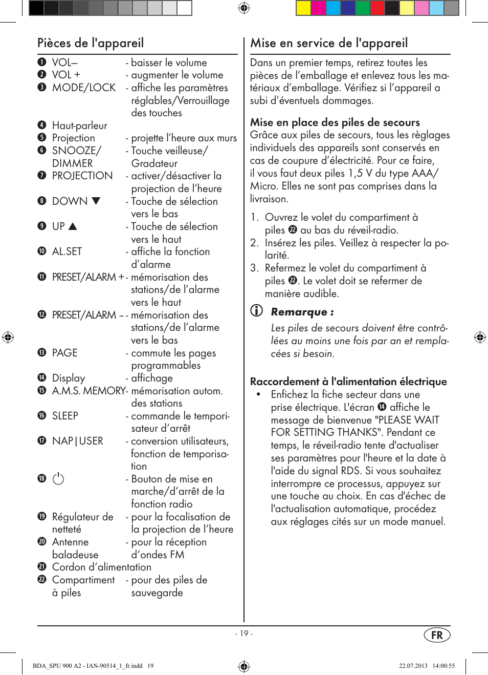 Pièces de l'appareil, Mise en service de l'appareil | Silvercrest SPU 900 A2 User Manual | Page 22 / 72