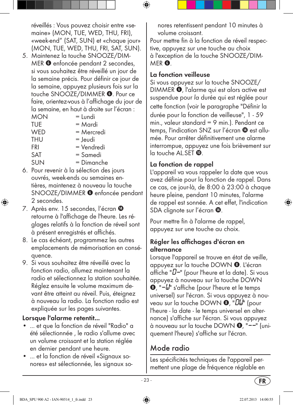 Mode radio | Silvercrest SPU 900 A2 User Manual | Page 26 / 72