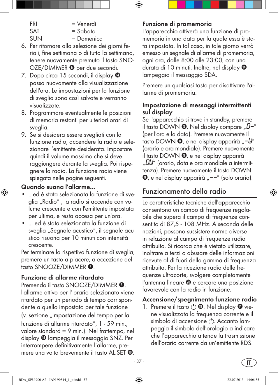 Funzionamento della radio | Silvercrest SPU 900 A2 User Manual | Page 40 / 72