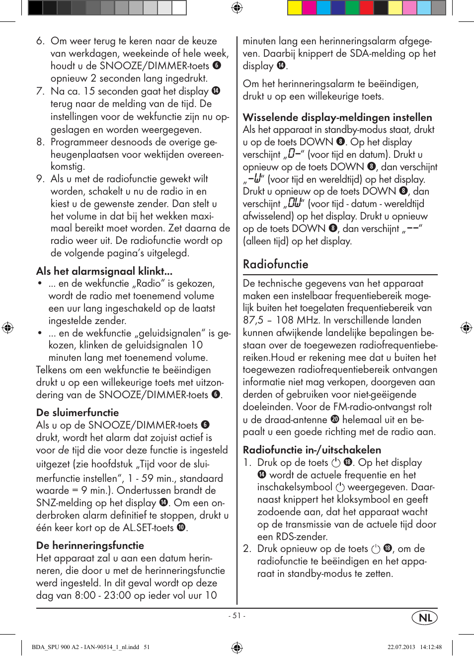Radiofunctie | Silvercrest SPU 900 A2 User Manual | Page 54 / 72