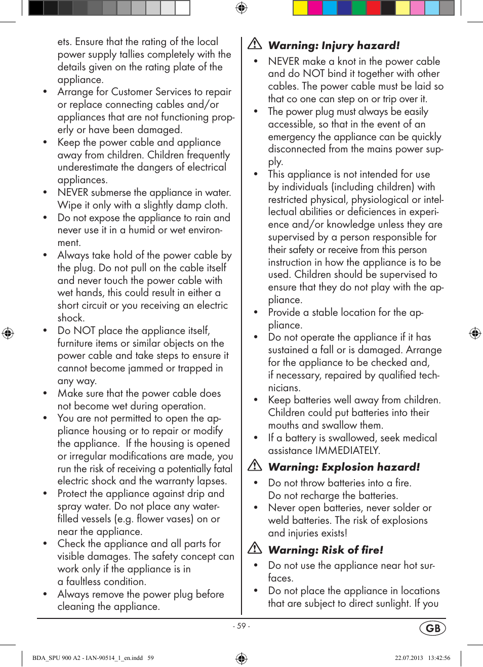 Silvercrest SPU 900 A2 User Manual | Page 62 / 72