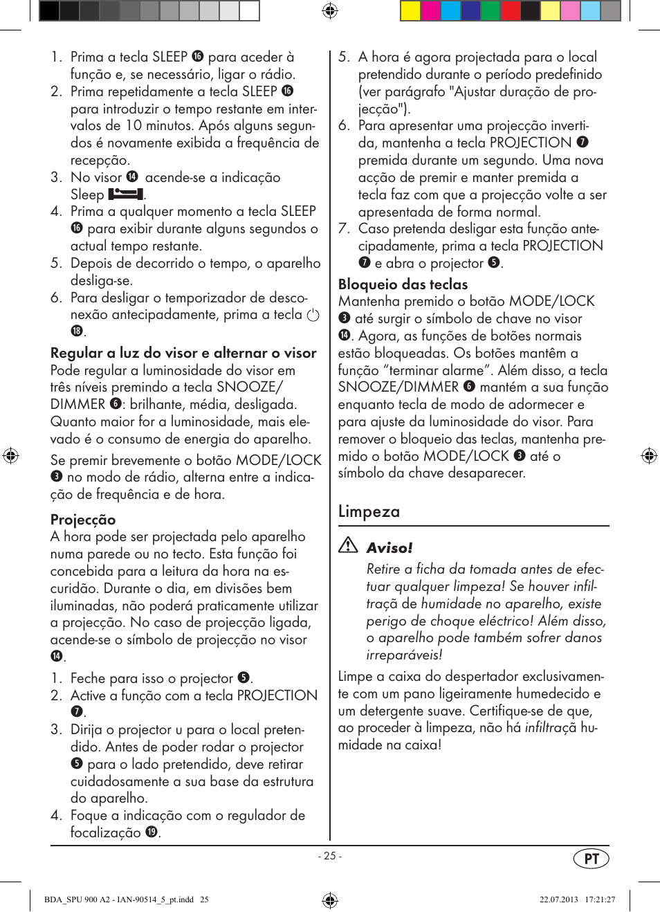 Limpeza | Silvercrest SPU 900 A2 User Manual | Page 28 / 57