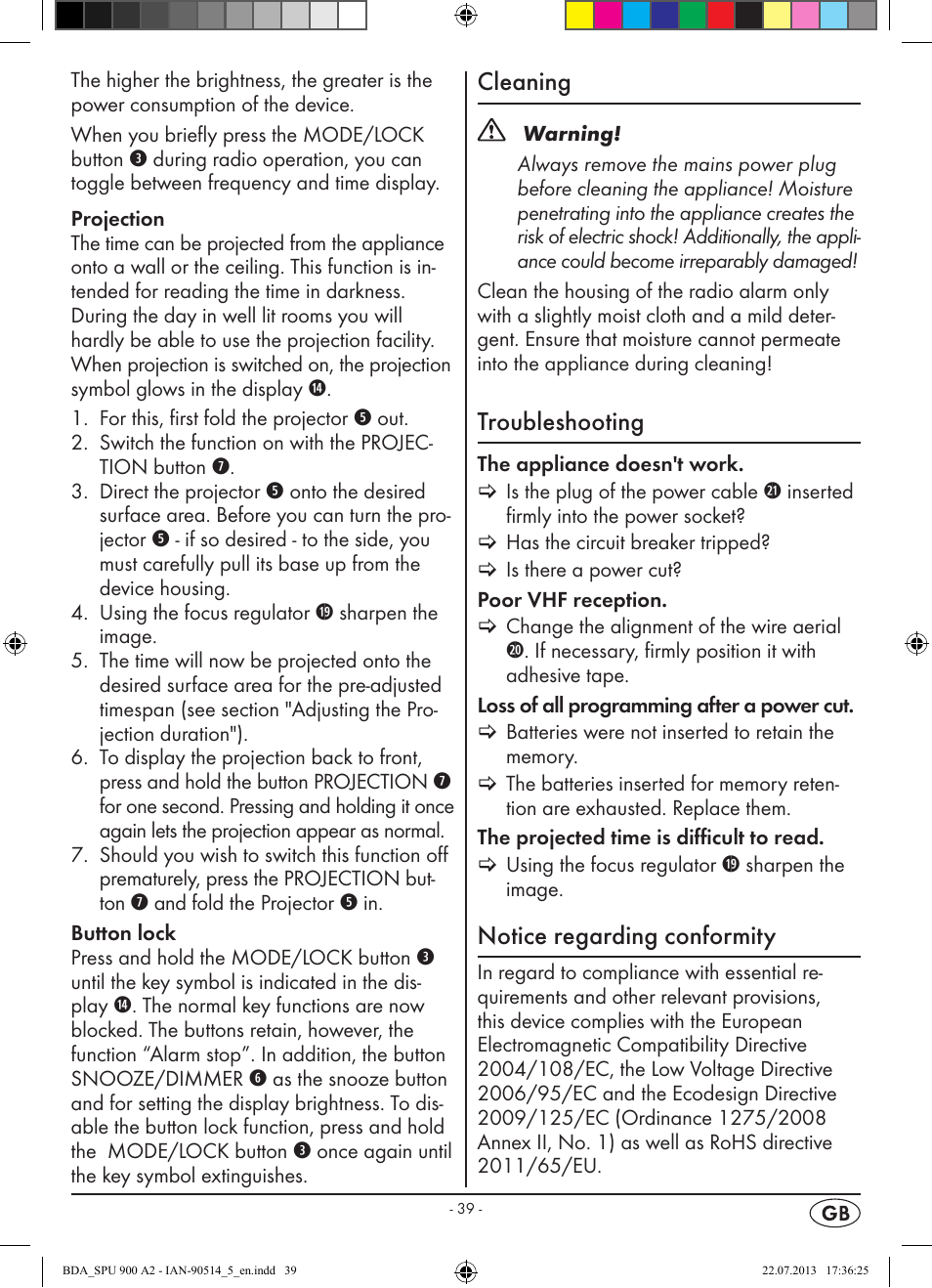 Cleaning, Troubleshooting, Notice regarding conformity | Silvercrest SPU 900 A2 User Manual | Page 42 / 57