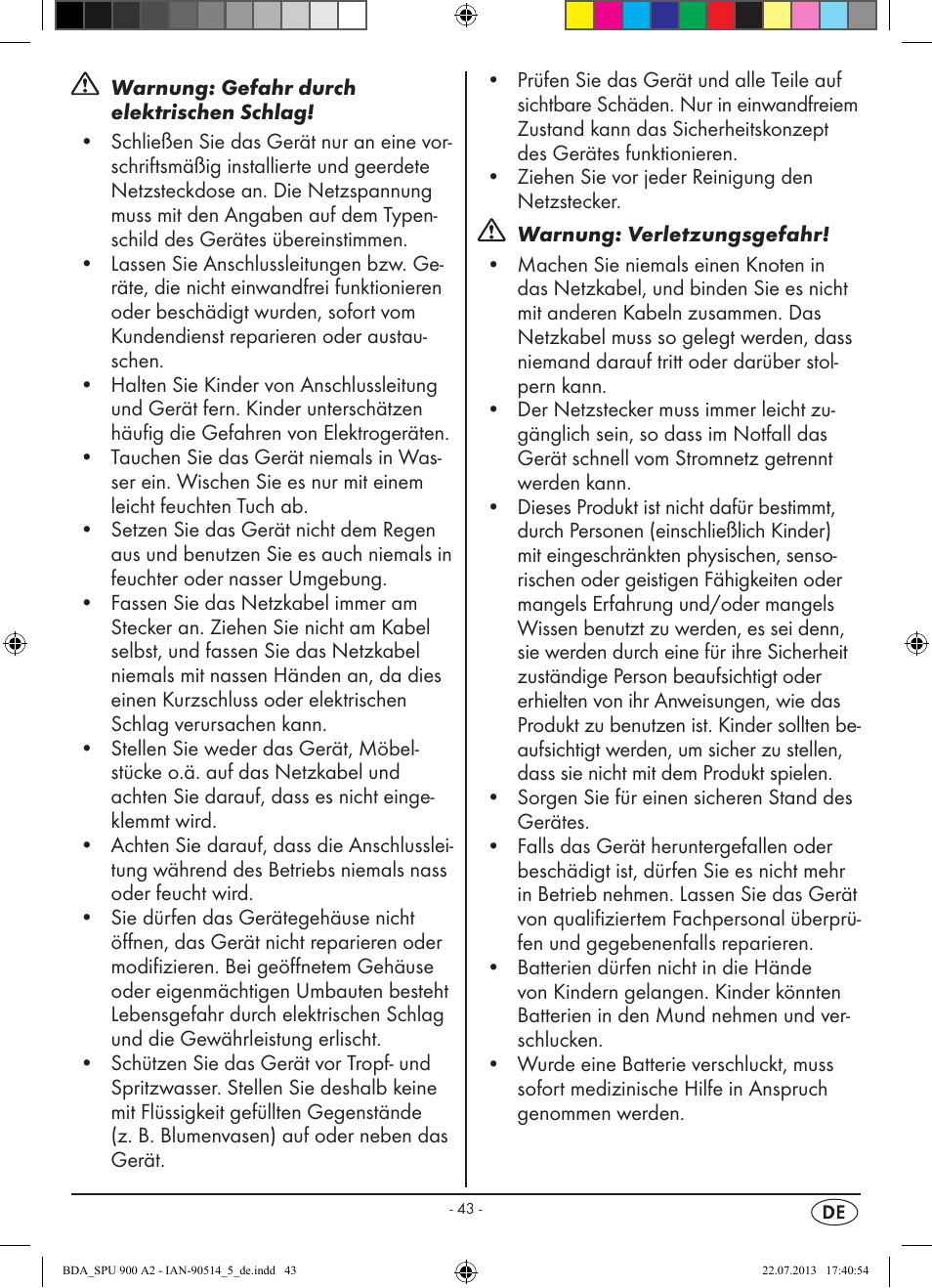 Silvercrest SPU 900 A2 User Manual | Page 46 / 57