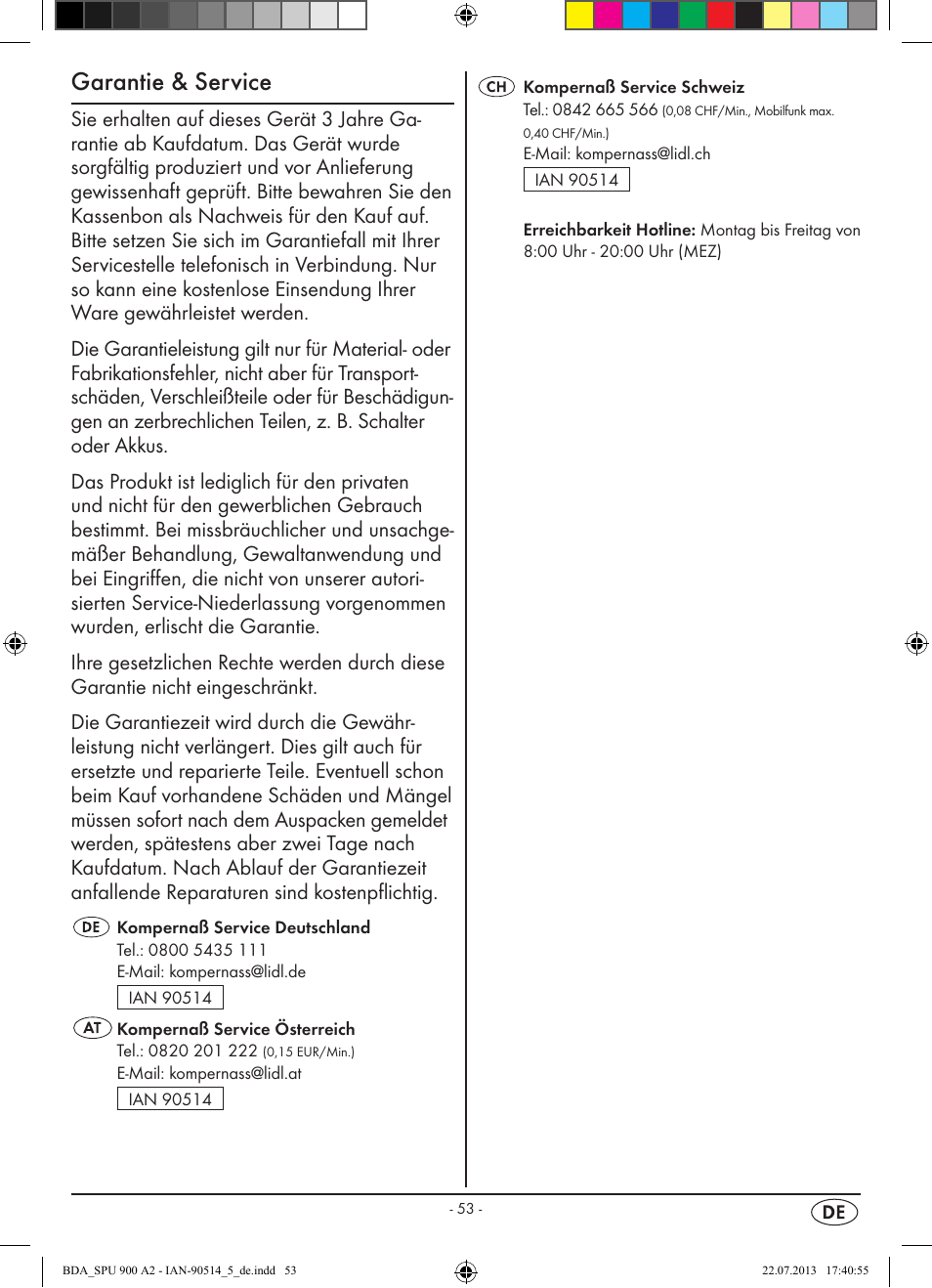 Garantie & service | Silvercrest SPU 900 A2 User Manual | Page 56 / 57