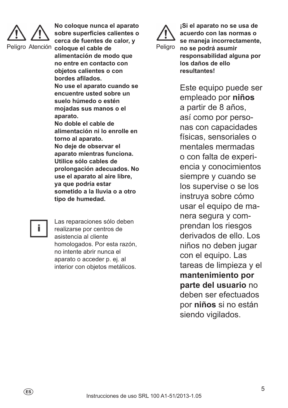 Indicaciones generales de seguridad, Explicación de los símbolos | Silvercrest SRL 100 A1 User Manual | Page 5 / 48